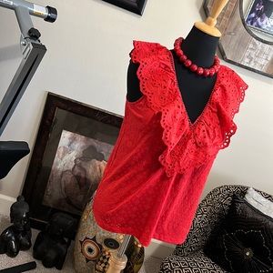 Really nice in a beautiful red top by LOFT.